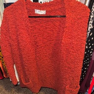Cozy Red Boucle Sweater